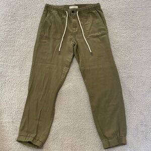 Hidden NY Joggers Mens Medium Olive Twill Lounge Elastic Waist Drawstring Pants